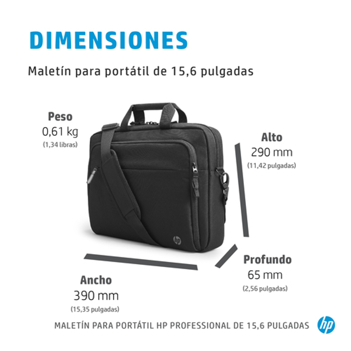 Maletín para portátil HP 500S7AA 15,6" Negro - vista 13