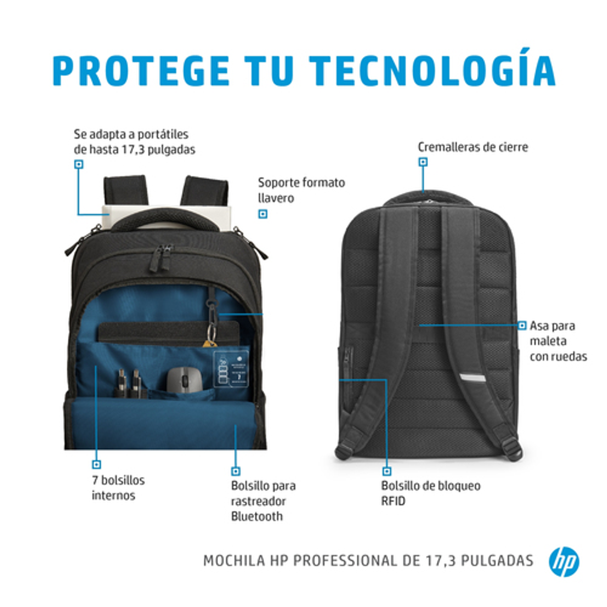 Mochila para portátil HP 500S6AA 17,3" Negro - vista 8