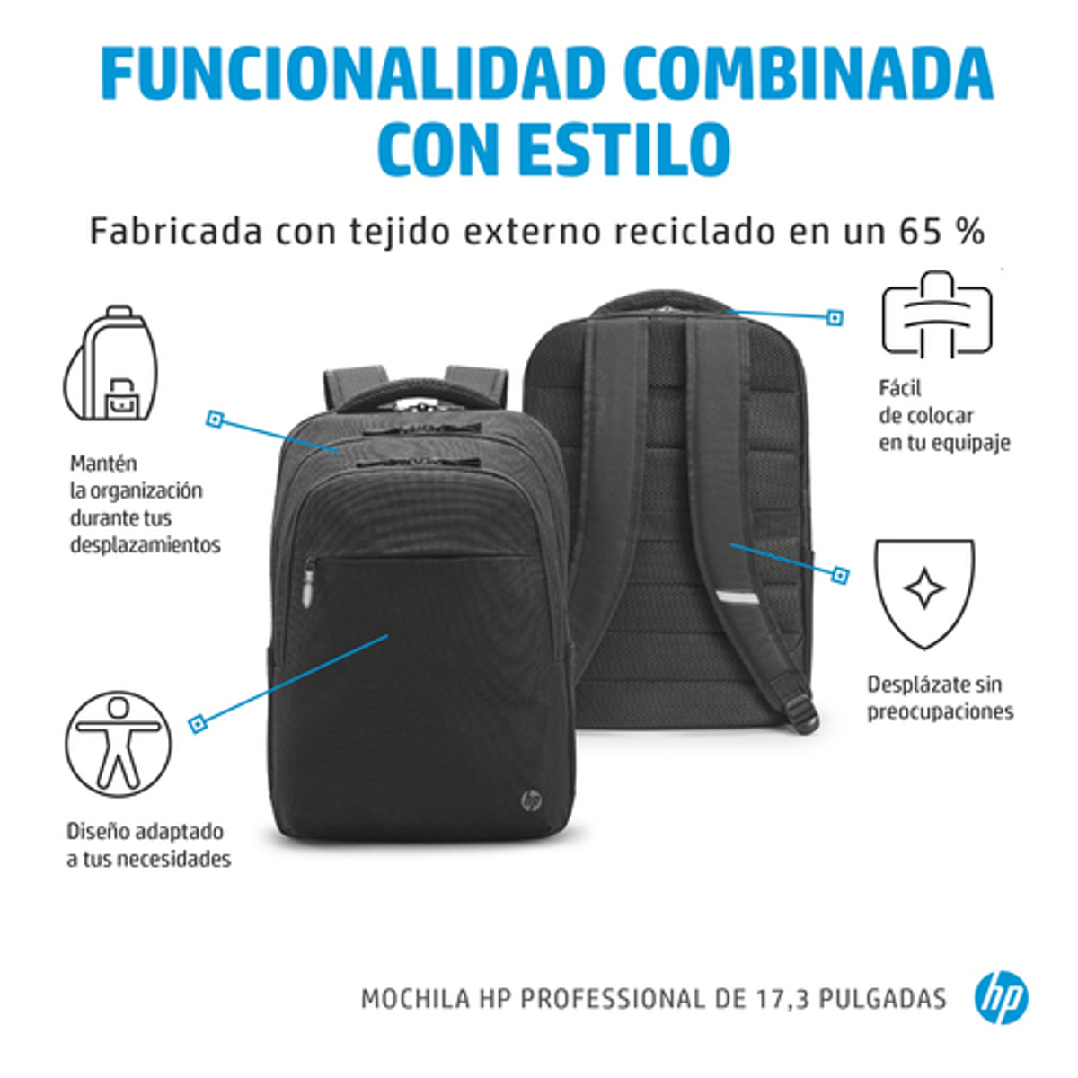 Mochila para portátil HP 500S6AA 17,3" Negro - vista 10
