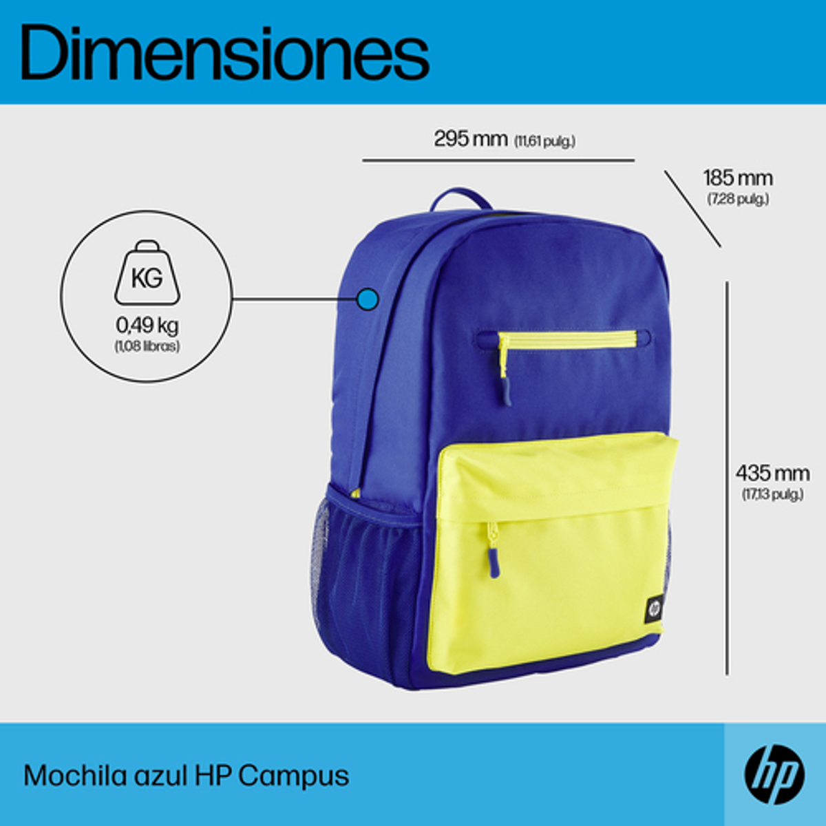 Mochila para portátil HP 7J596AA 15,6" Azul - vista 11