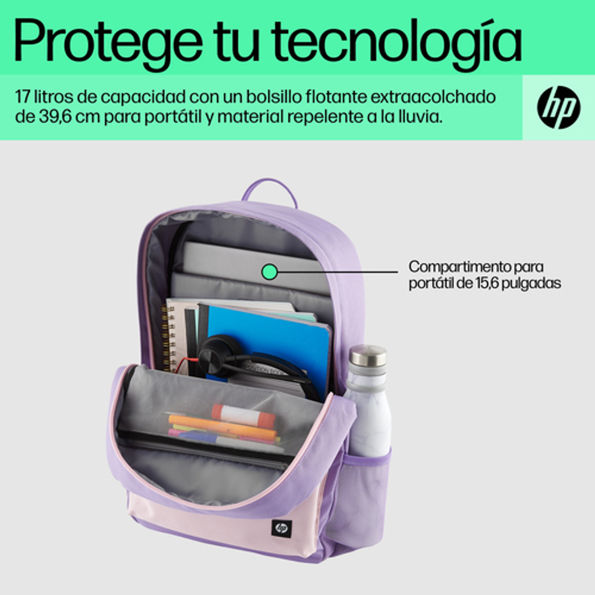 Mochila para portátil HP 7J597AA 15,6" Morado - vista 9
