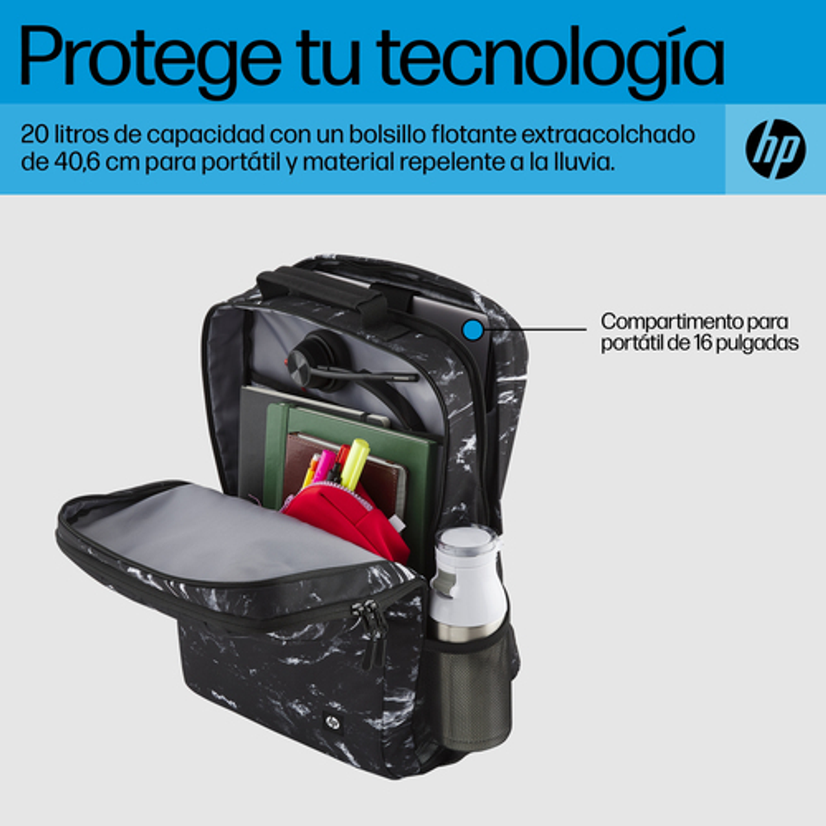 Mochila para portátil HP 7K0E2AA 16,1" Multicolor - vista 14