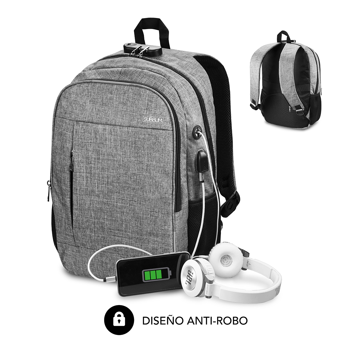 Mochila para portátil Subblim SUB-BP-1UL0001 16" Gris