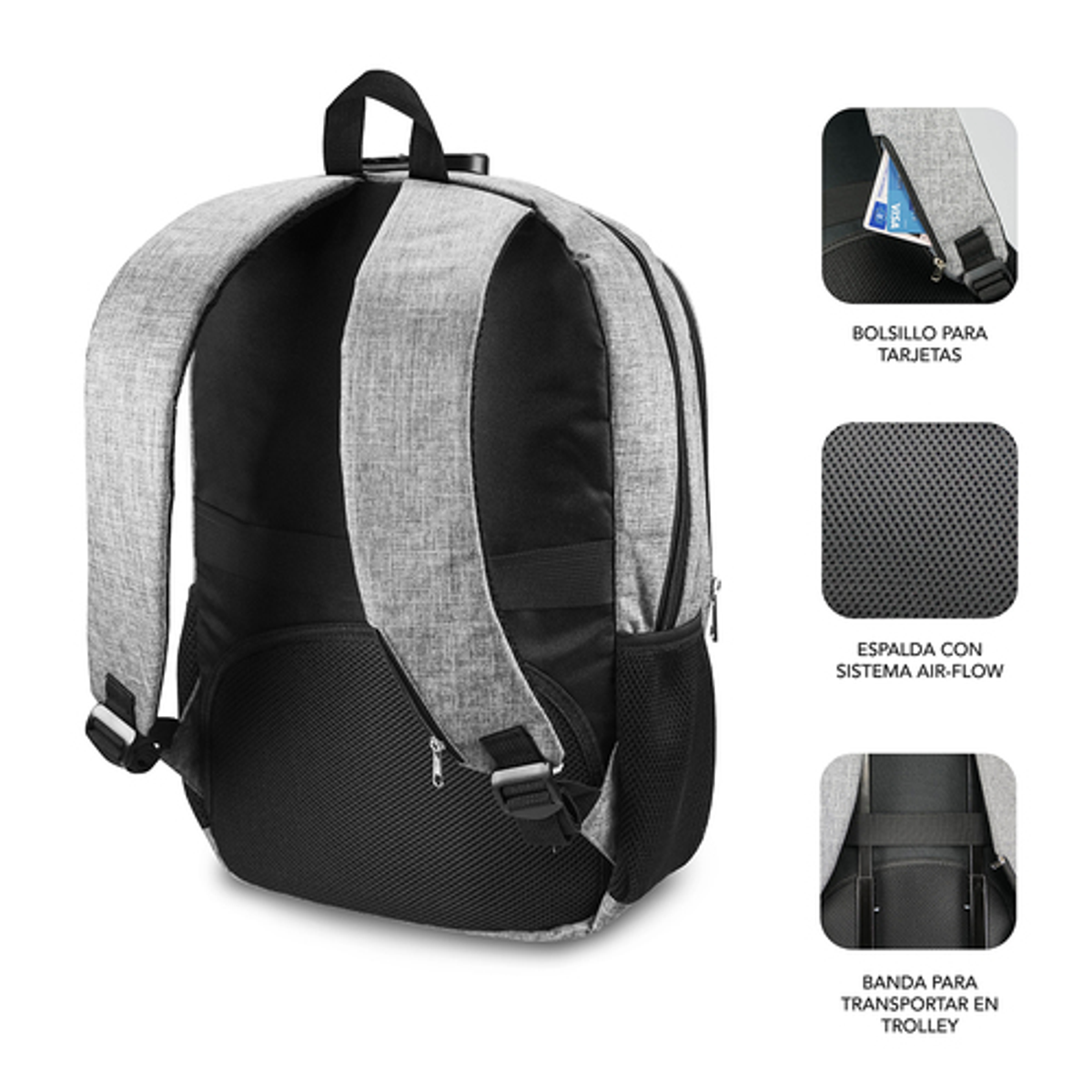 Mochila para portátil Subblim SUB-BP-1UL0001 16" Gris - vista 3