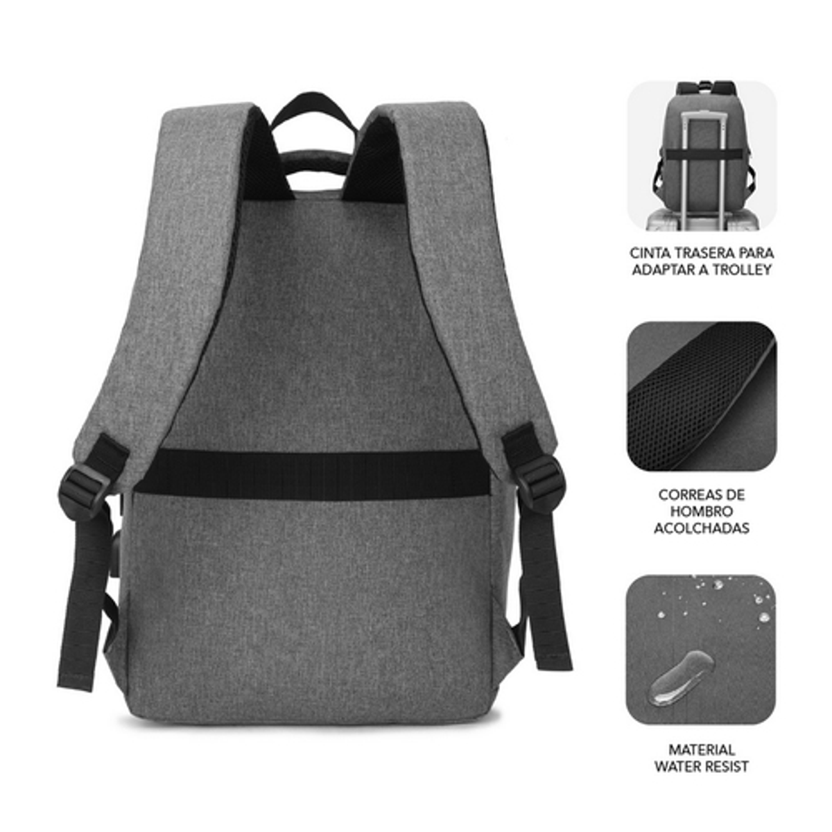 Mochila para portátil Subblim SUB-BP-2BL2000 15,6" Gris - vista 7