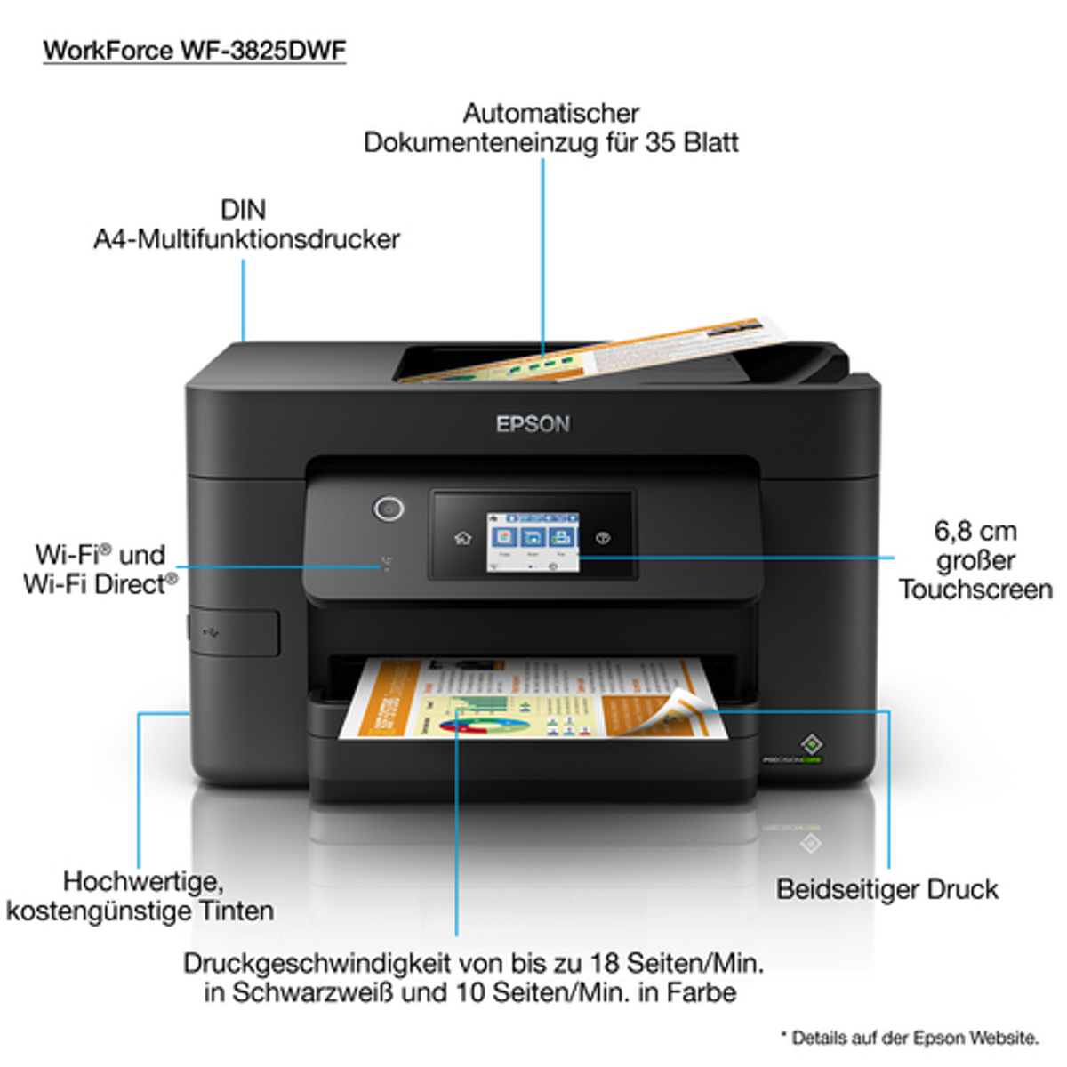 Impresora multifunción Epson WorkForce Pro WF-3825DWF Inyección de tinta Color - vista 5