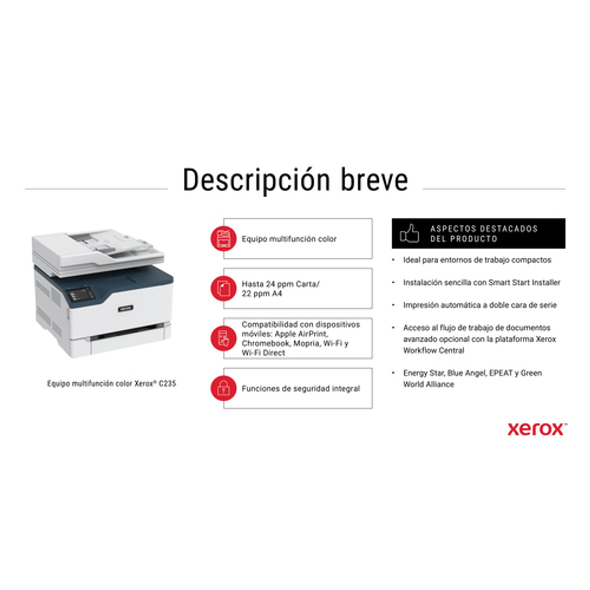 Impresora multifunción Xerox C235V_DNI Láser Color - vista 7