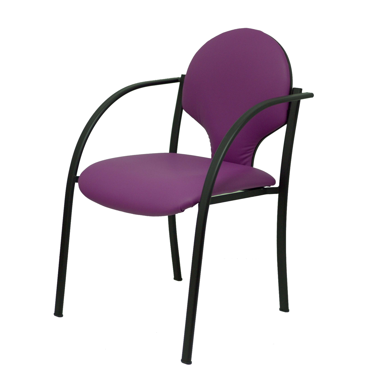 Pack de sillas Piqueras y Crespo Hellin Similpiel - Chasis negro · Pack 2 - Morado