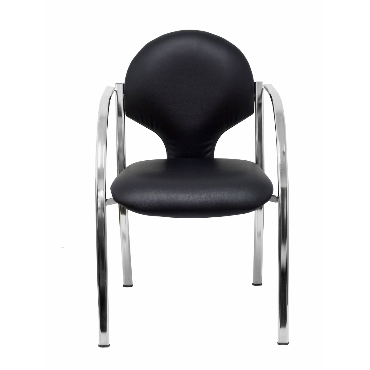 Pack de sillas Piqueras y Crespo Hellin Similpiel - Chasis cromado · Pack 2 - Negro