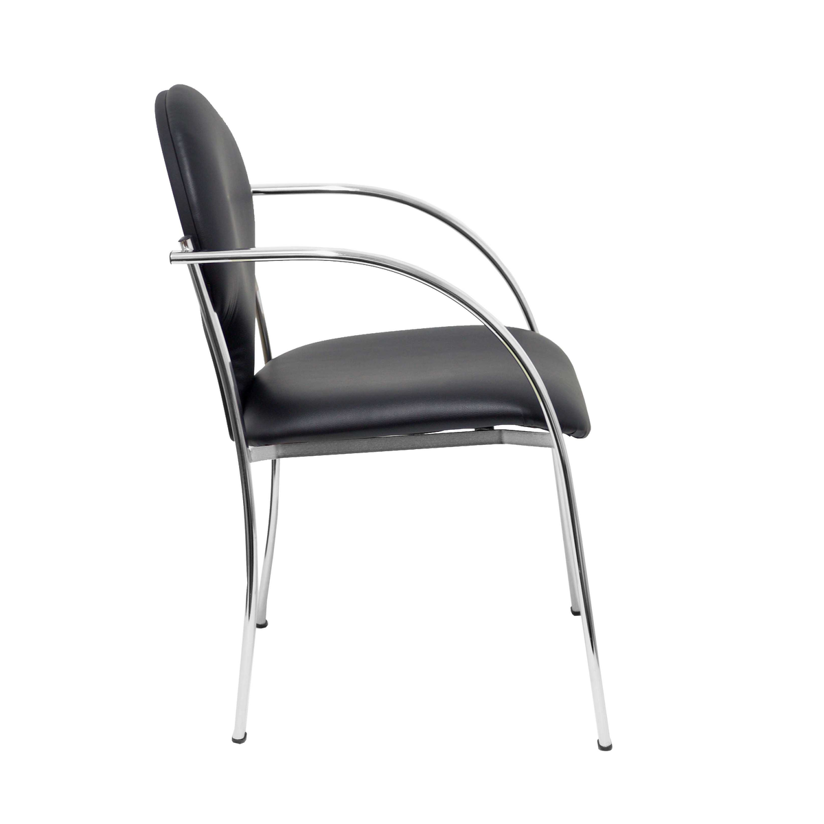 Pack de sillas Piqueras y Crespo Hellin Similpiel - Chasis cromado · Pack 2 - Negro