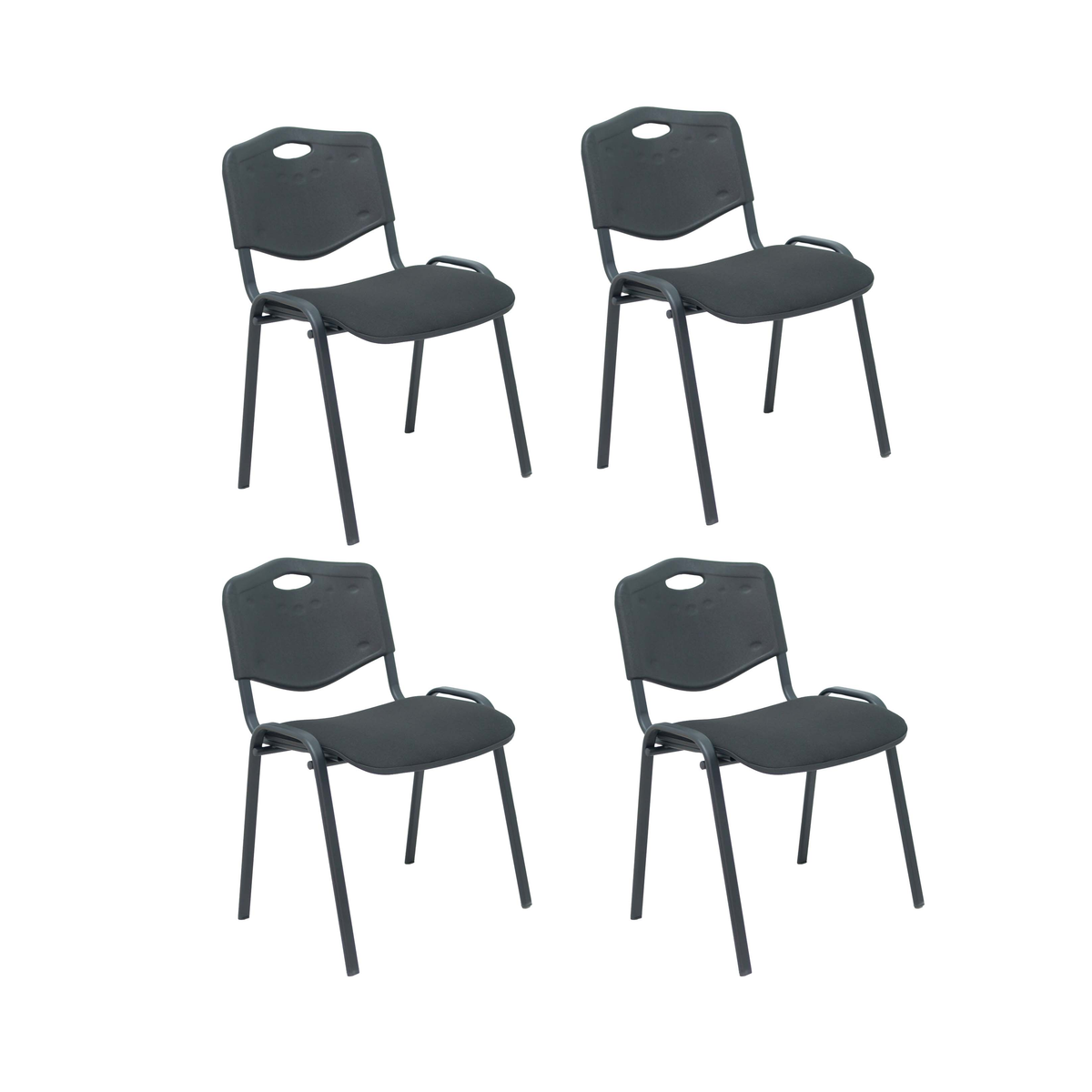 Pack de sillas Piqueras y Crespo Iso Mix Aran + Pvc - Pack 4 - Negro