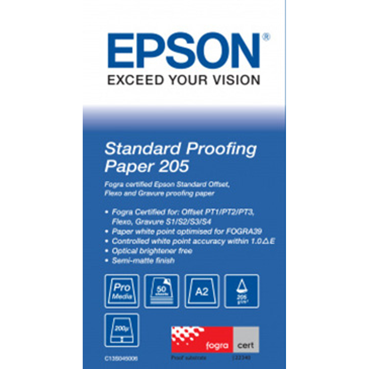 Papel para gran formato Epson 16,5" 205 g/m² 50 hojas