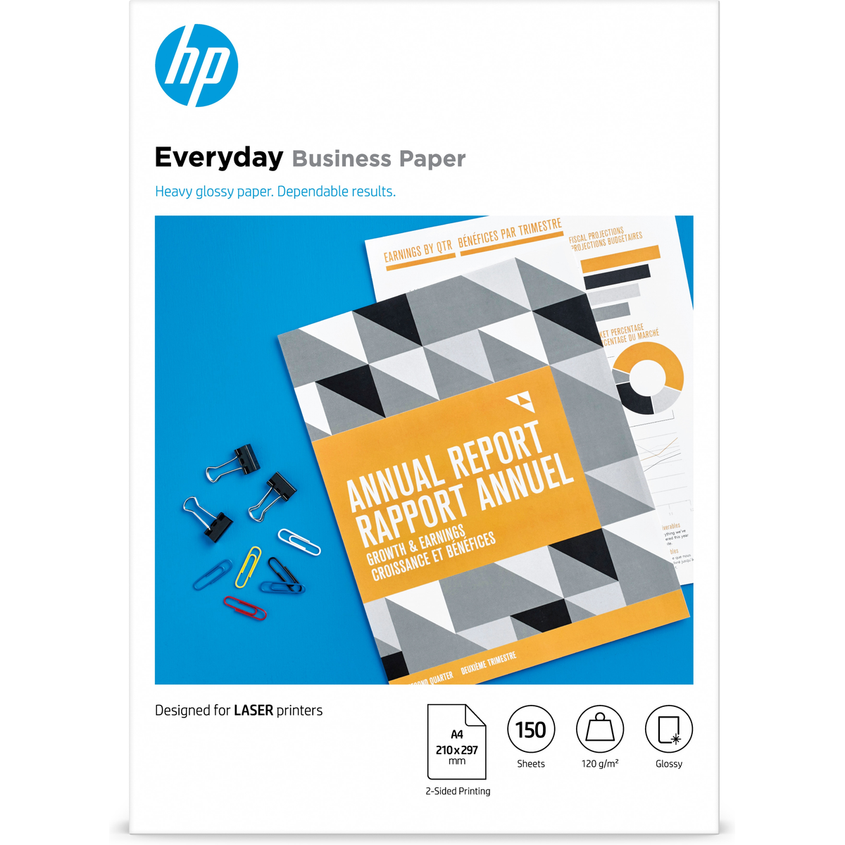 Papel HP Laser Brillante A4 120g 150hojas