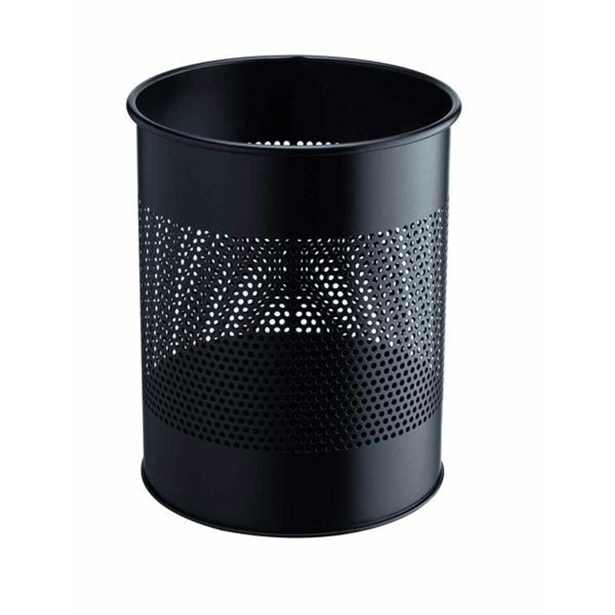 Papelera Durable Metálica Redonda 15l Negro