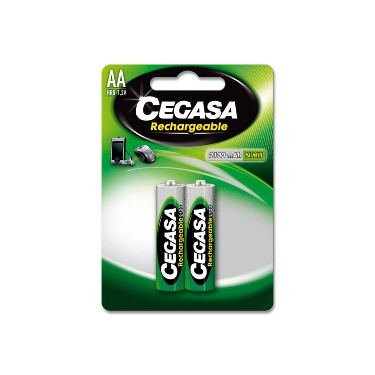 Pila Cegasa Recargable HR6 2100 Mah 1 2V BL.2 Uds