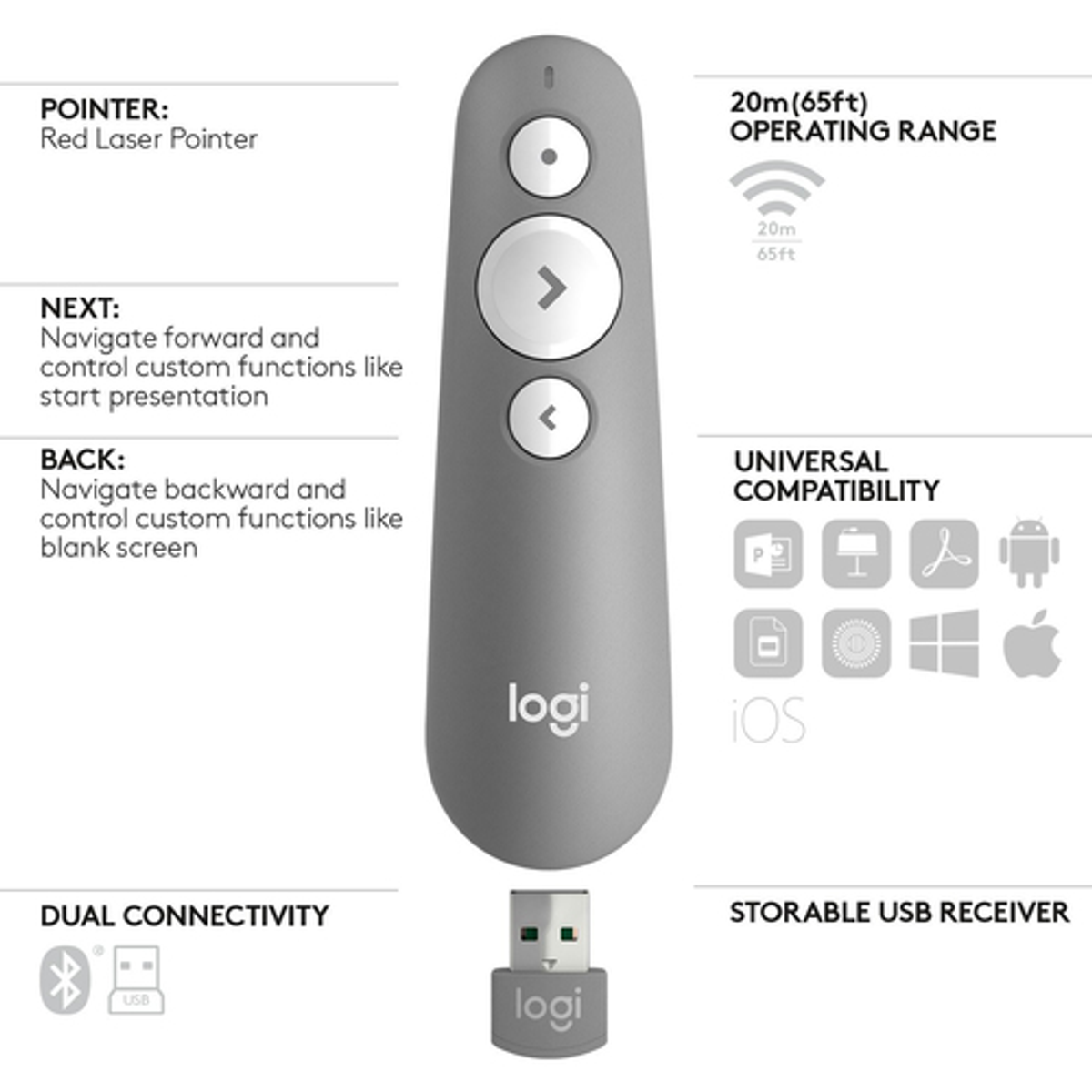 Presentador inalámbrico Logitech R500 - vista 5