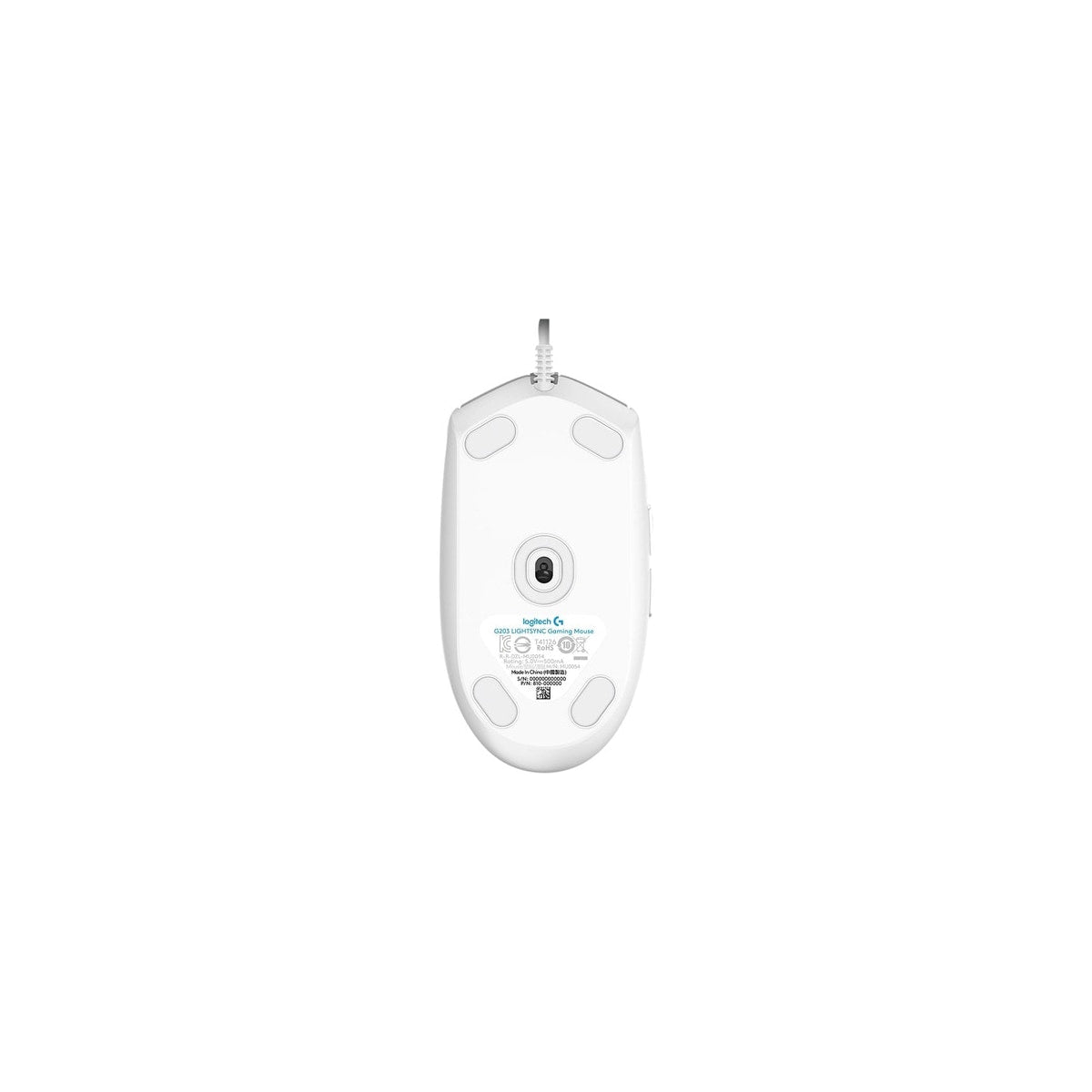 Ratón Logitech G203 LIGHTSYNC USB blanco, vista 5