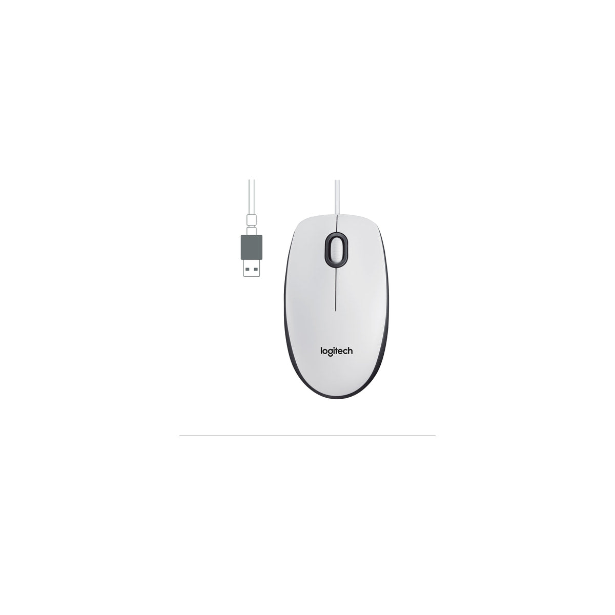 Ratón Logitech M100 blanco, vista 3