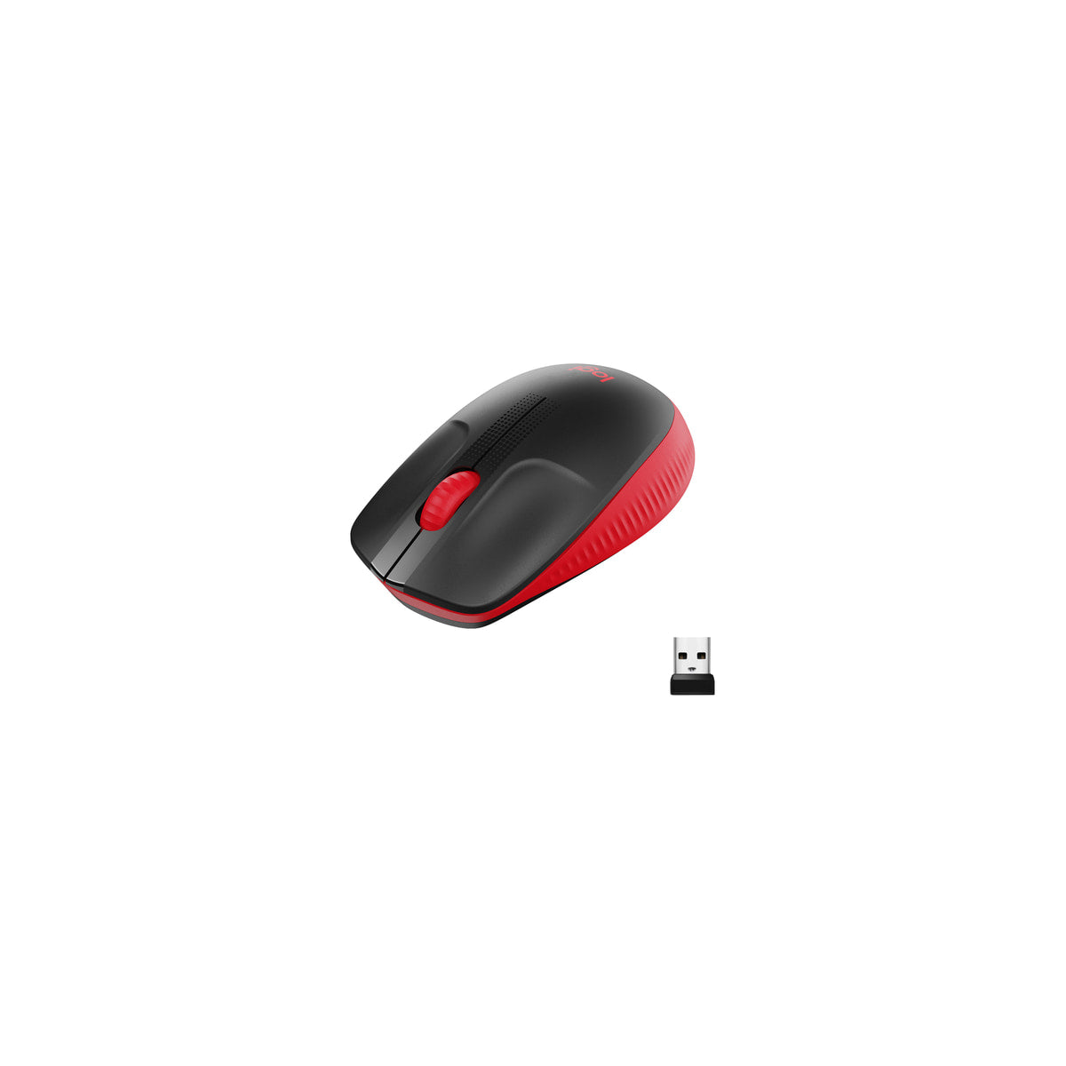 Ratón Logitech M190 inalámbrico rojo, vista 2