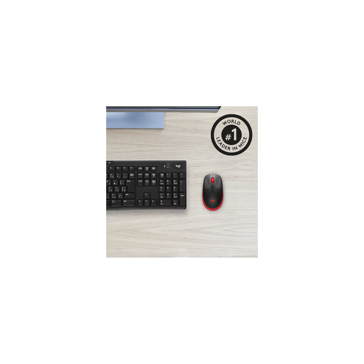 Ratón Logitech M190 inalámbrico rojo, vista 5