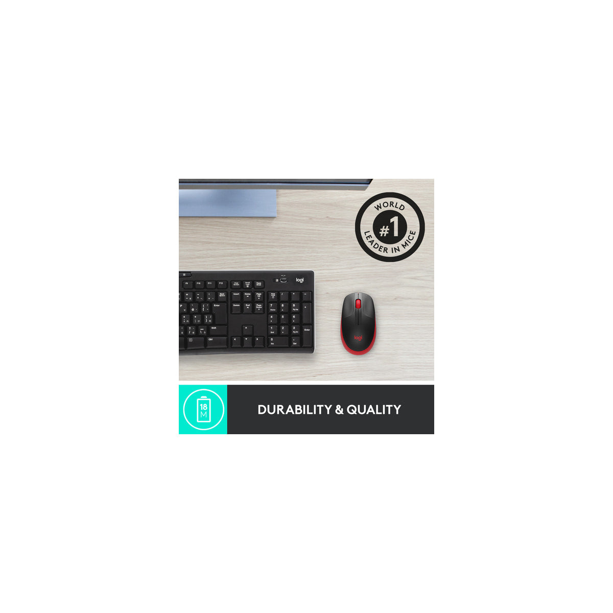 Ratón Logitech M190 inalámbrico rojo, vista 10