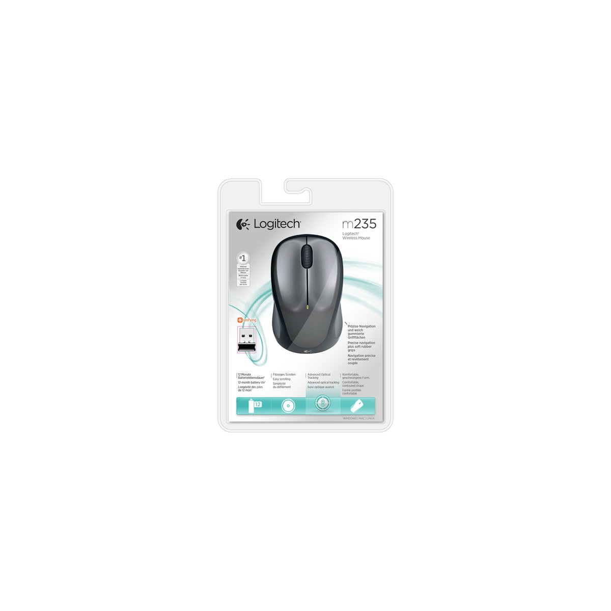 Ratón Logitech M235 inalámbrico negro, vista 6