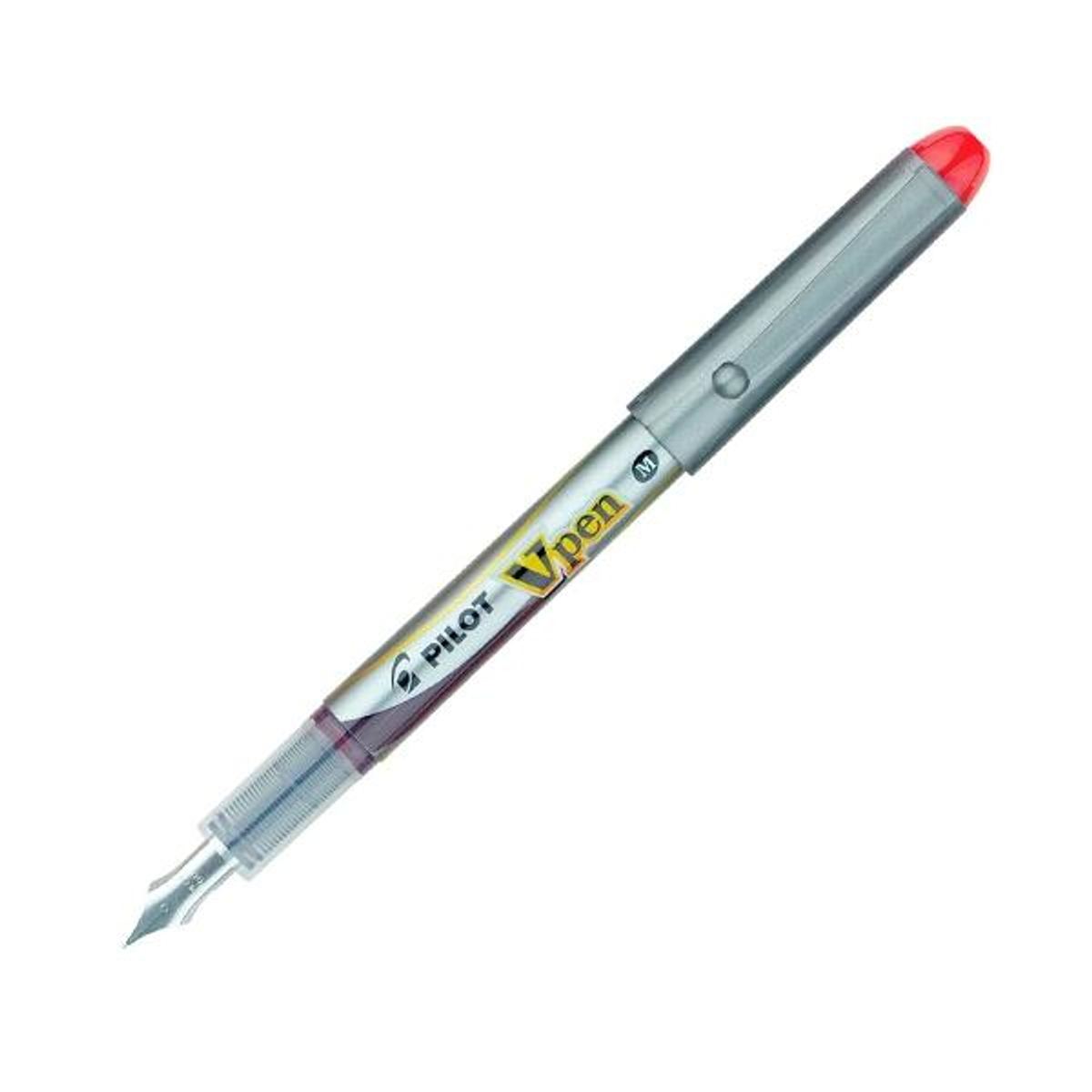 Roller Pilot Pluma Desechable V Pen Silver Tinta Liquida Trazo 0,4mm Rojo Metálico