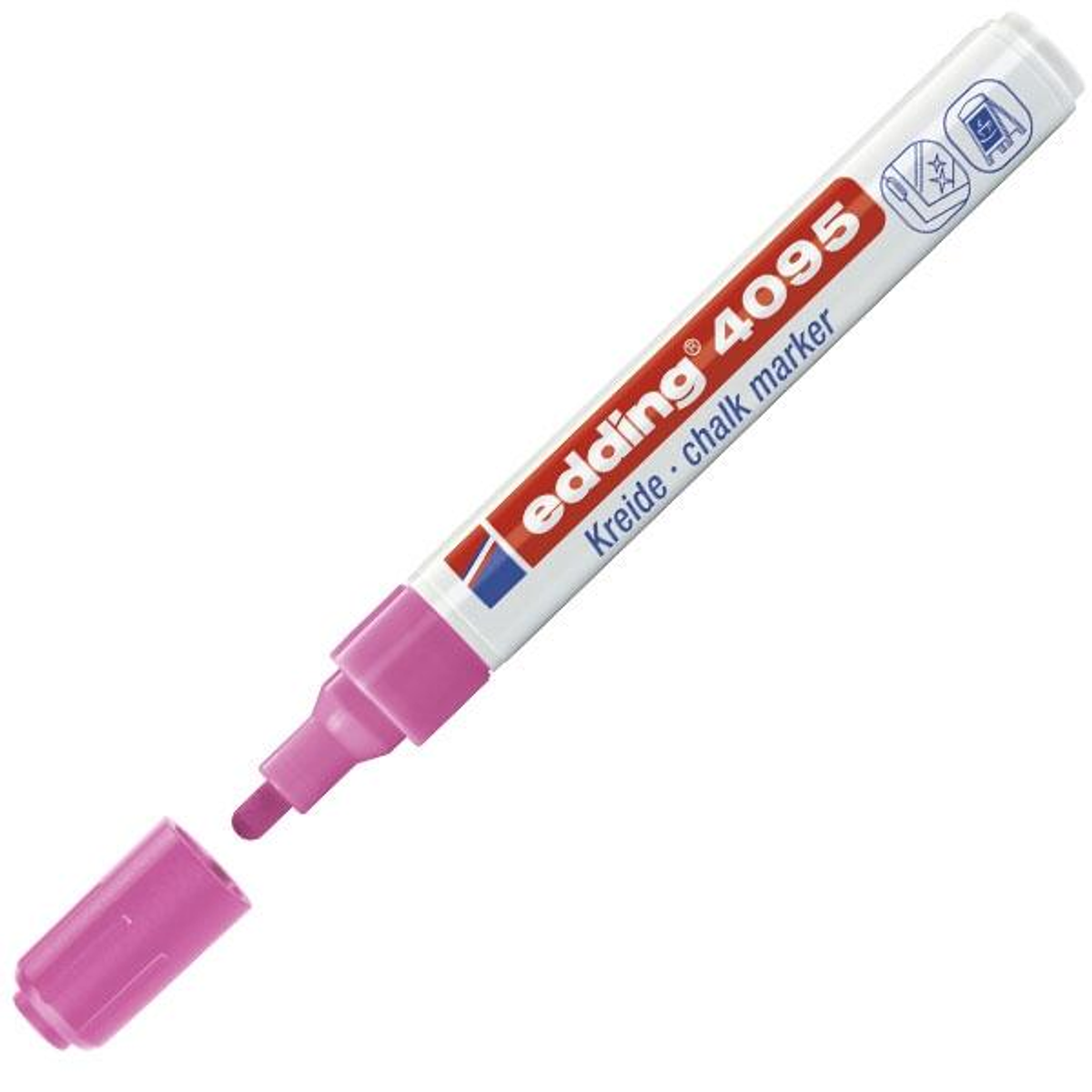 Rotulador Edding Marcador Tiza Liquida 4095 Punta Conica Trazo 2-3mm Rosa Neon