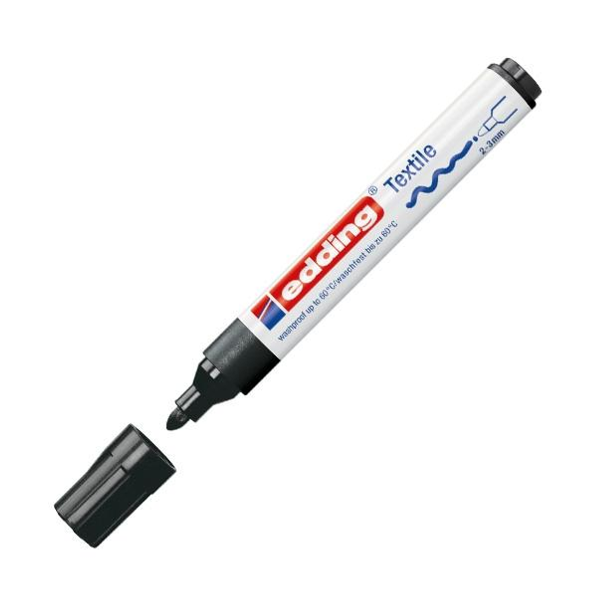Rotulador Edding Marcador Permanente Especial Tela 4500 Punta Conica Trazo 3mm Negro