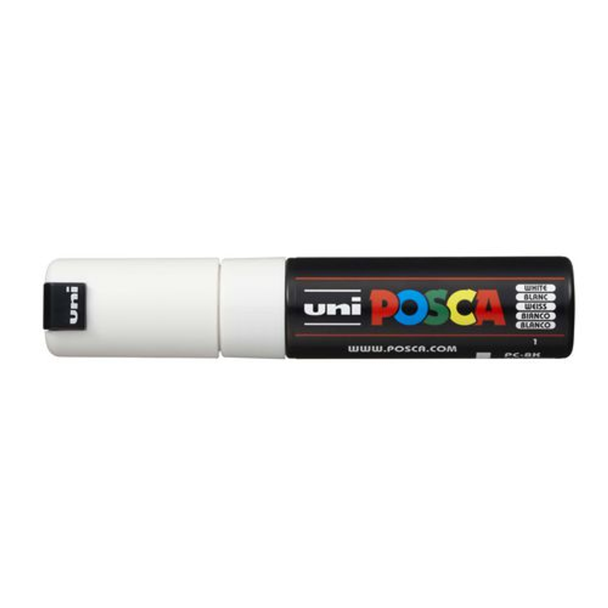 Rotulador Uni-ball Marcador Pintura Base Agua Uni Posca PC-8K Trazo 8mm Blanco - vista 2
