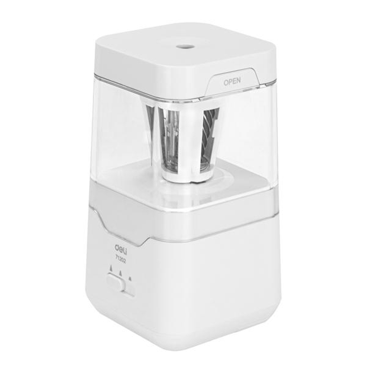 Sacapuntas Deli Afilalapices Electrico Pilas y Conexion USB Blanco