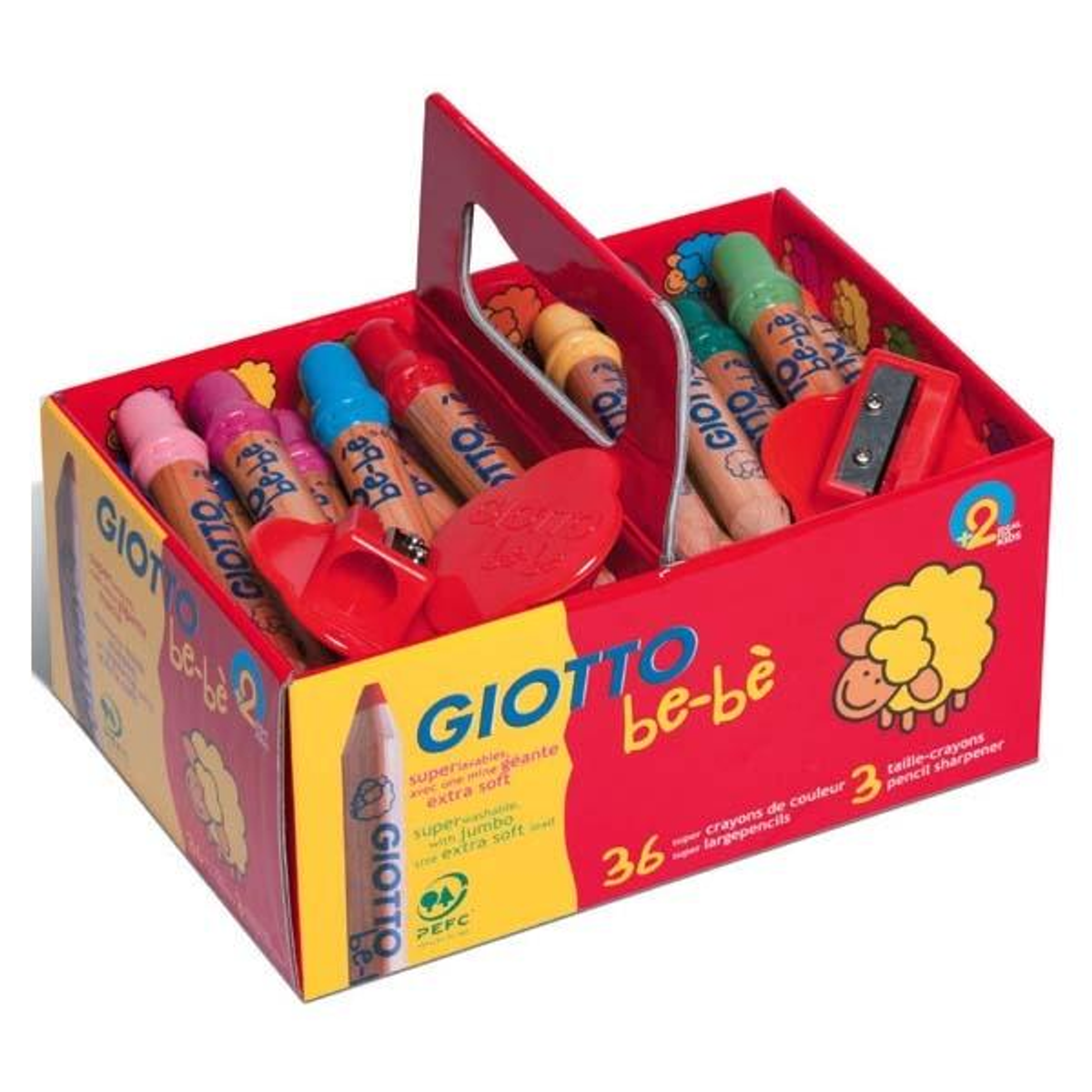 Sacapuntas Giotto C.36 Lápices Be-be + 3 Colores Surtidos