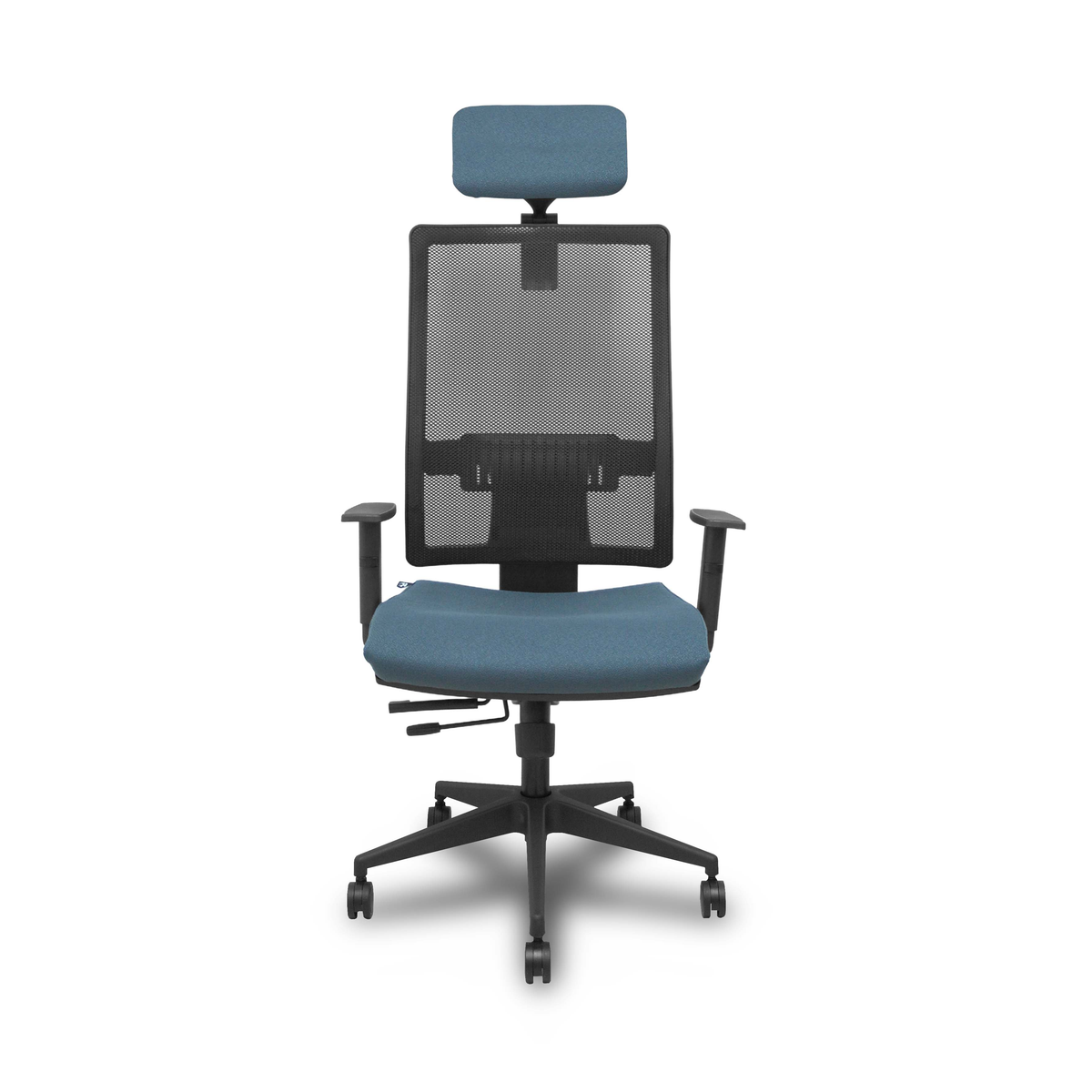 Silla de oficina Piqueras y Crespo Horna Bali + Malla - Sincro con traslack · Brazos 1D · Ruedas - Gris Oscuro