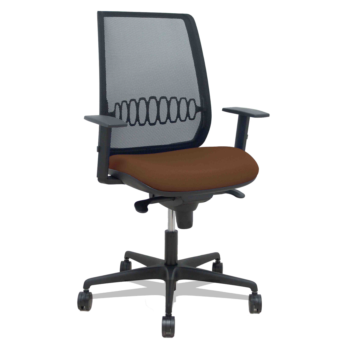Silla de oficina Piqueras y Crespo Alares Malla + Bali - Sincro · Brazos regulables - Tonos - Marron Oscuro