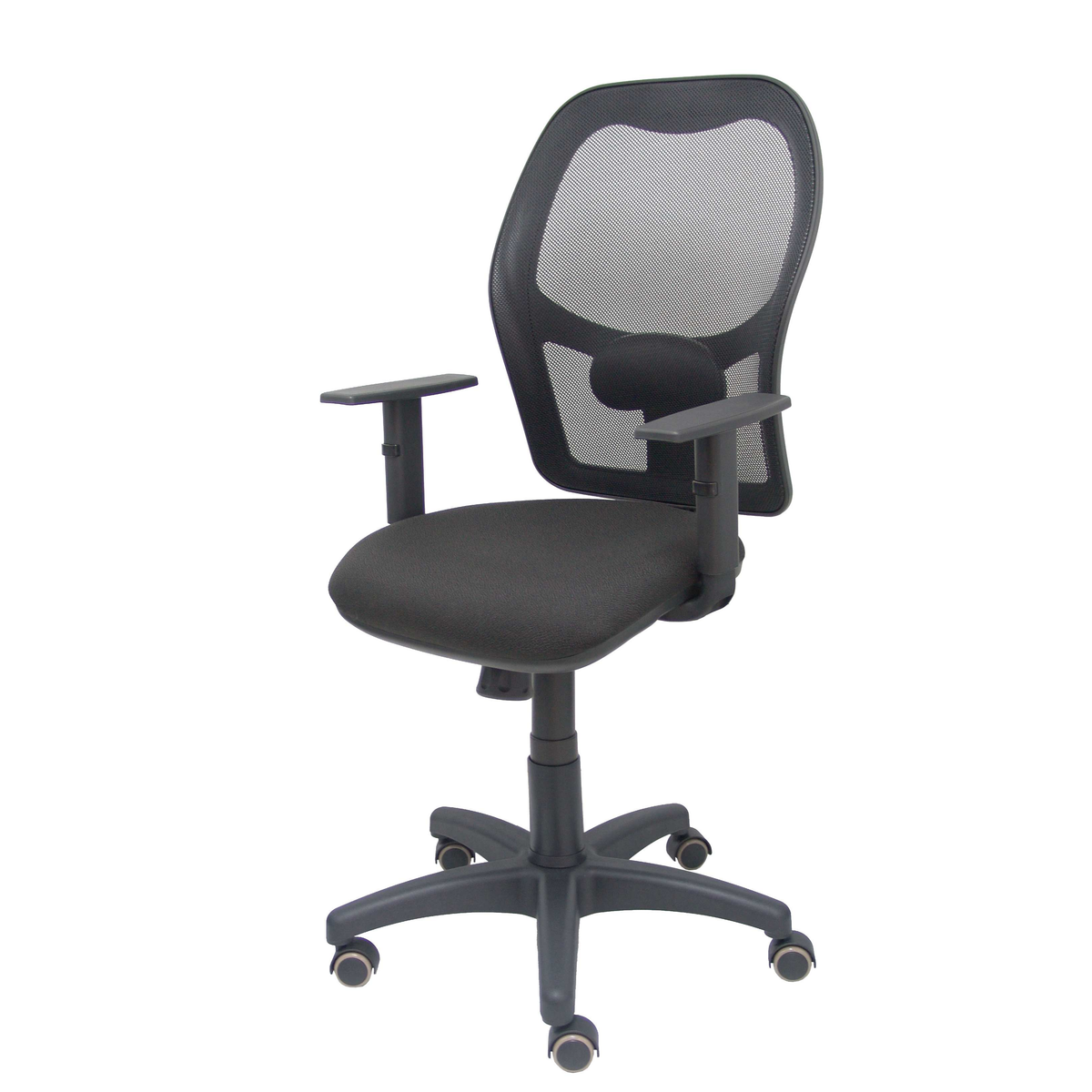 Silla de oficina Piqueras y Crespo Alocen Malla + Bali - Brazos regulables · Ruedas parquet - Negro