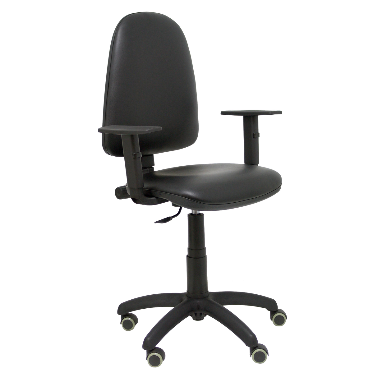 Silla de oficina Piqueras y Crespo Ayna Similpiel - Brazos regulables · Brazos fijos · Ruedas - Negro