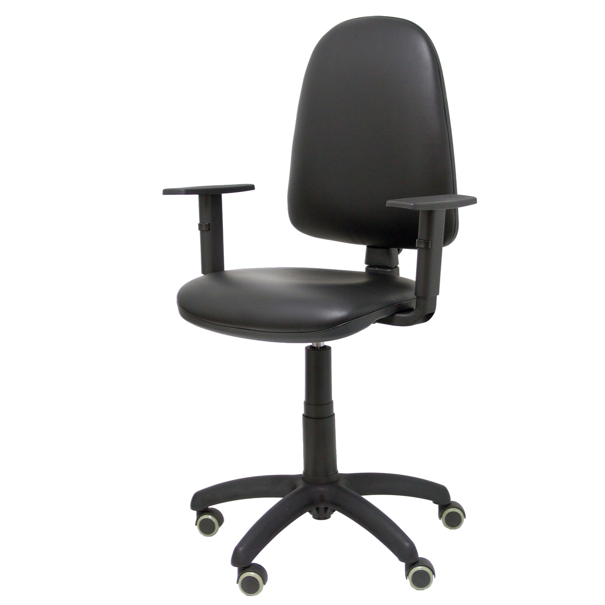 Silla de oficina Piqueras y Crespo Ayna Similpiel - Brazos regulables · Brazos fijos · Ruedas - Negro