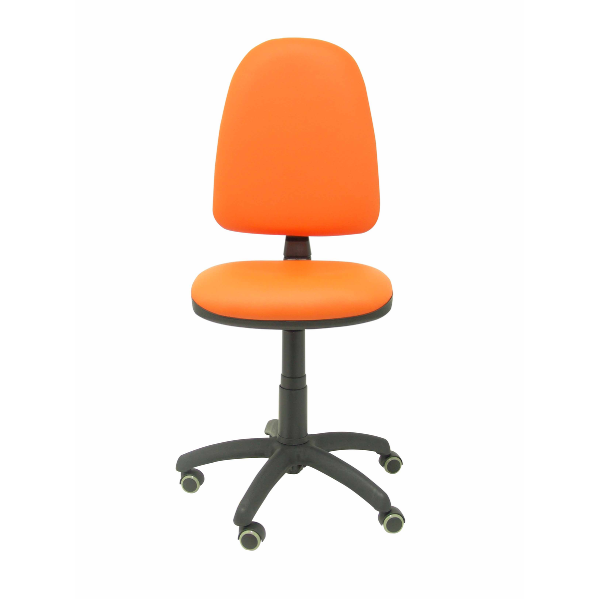Silla de oficina Piqueras y Crespo Ayna Similpiel - Ruedas parquet - Ref. fabricante 04CPSP24RP - Naranja