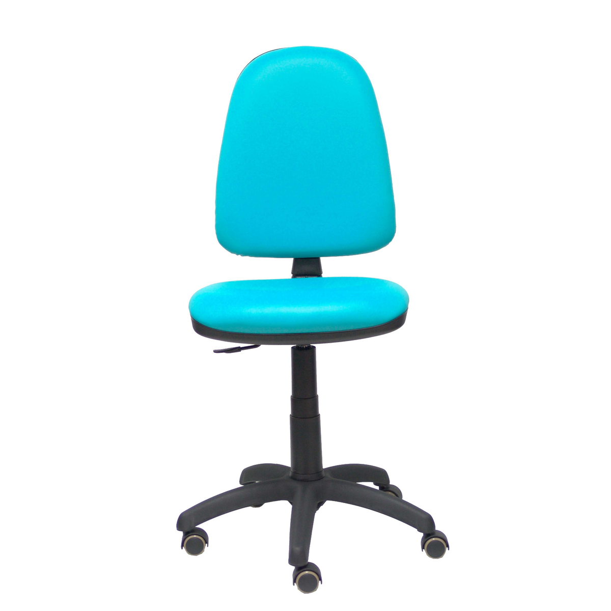 Silla de oficina Piqueras y Crespo Ayna Similpiel - Ruedas parquet - Ref. fabricante 04CPSP39RP - Verde / Turquesa