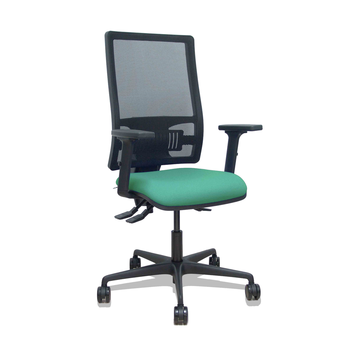 Silla de oficina Piqueras y Crespo Bormate Malla + Bali - Ref. fabricante 405ASM840B100B2B68R65L - Verde Esmeralda