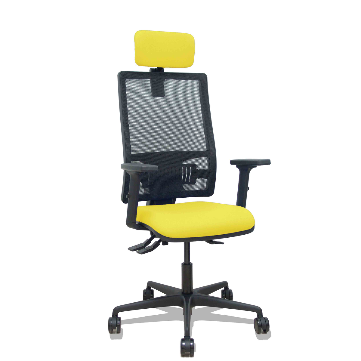 Silla de oficina Piqueras y Crespo Bormate Malla + - Ref. fabricante 405ASM840B100B2B68R65CRL - Amarillo