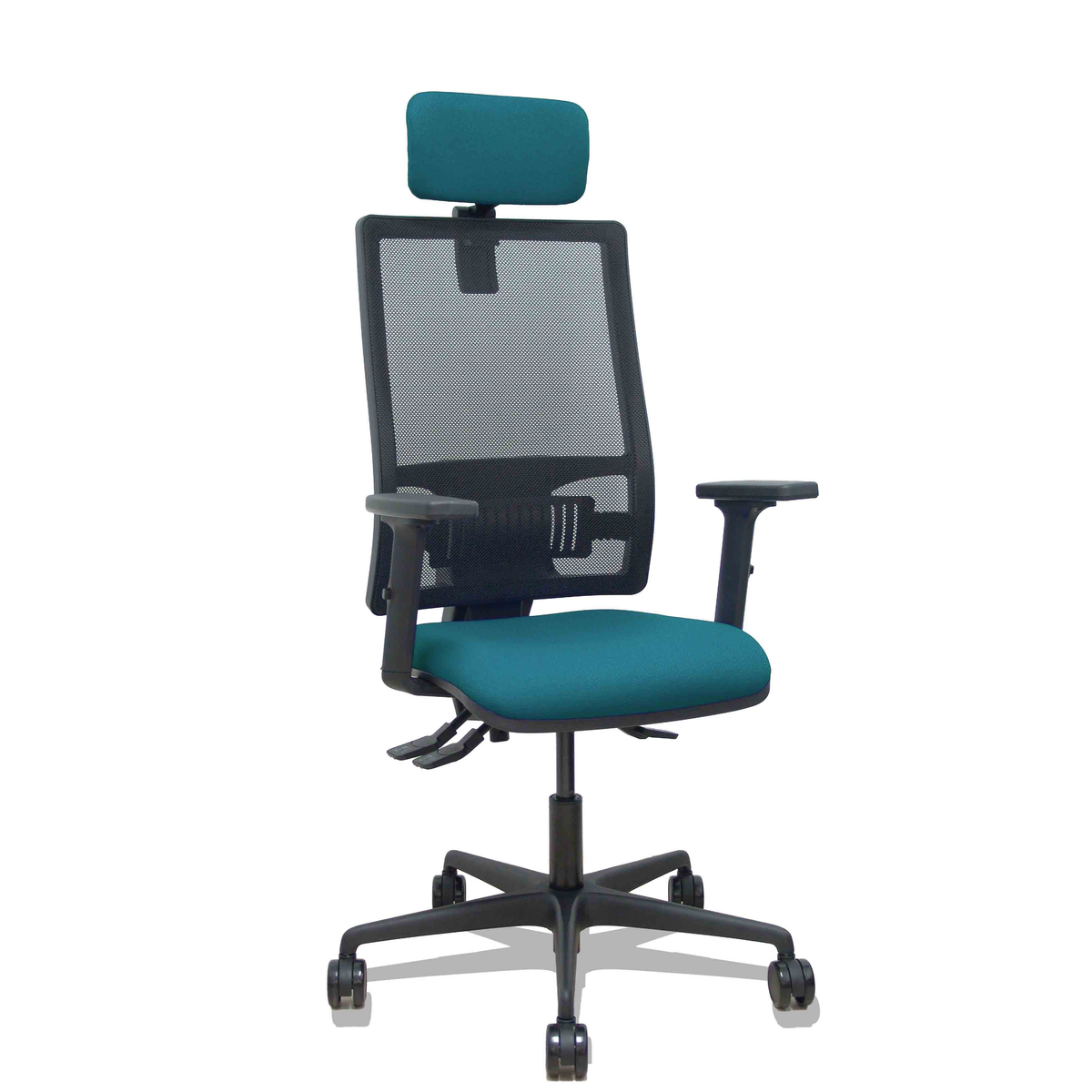 Silla de oficina Piqueras y Crespo Bormate Malla + - Ref. fabricante 405ASM840B100B2B68R65CRL - Verde Petroleo