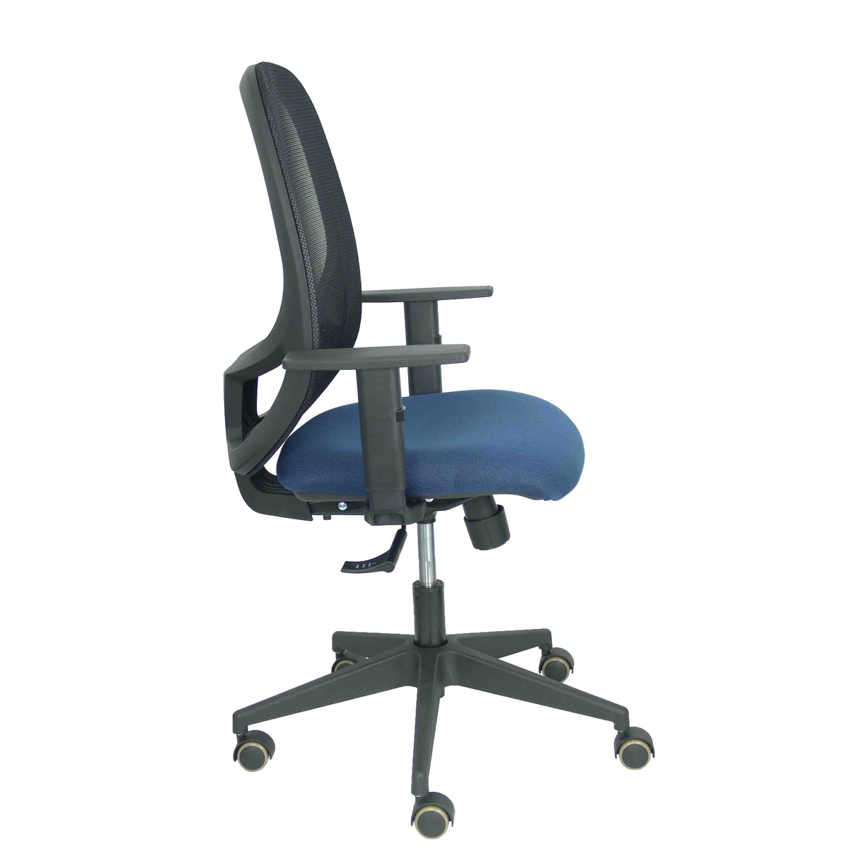 Silla de oficina Piqueras y Crespo Cilanco Negra Malla + Bali - Brazos regulables - Azul Marino