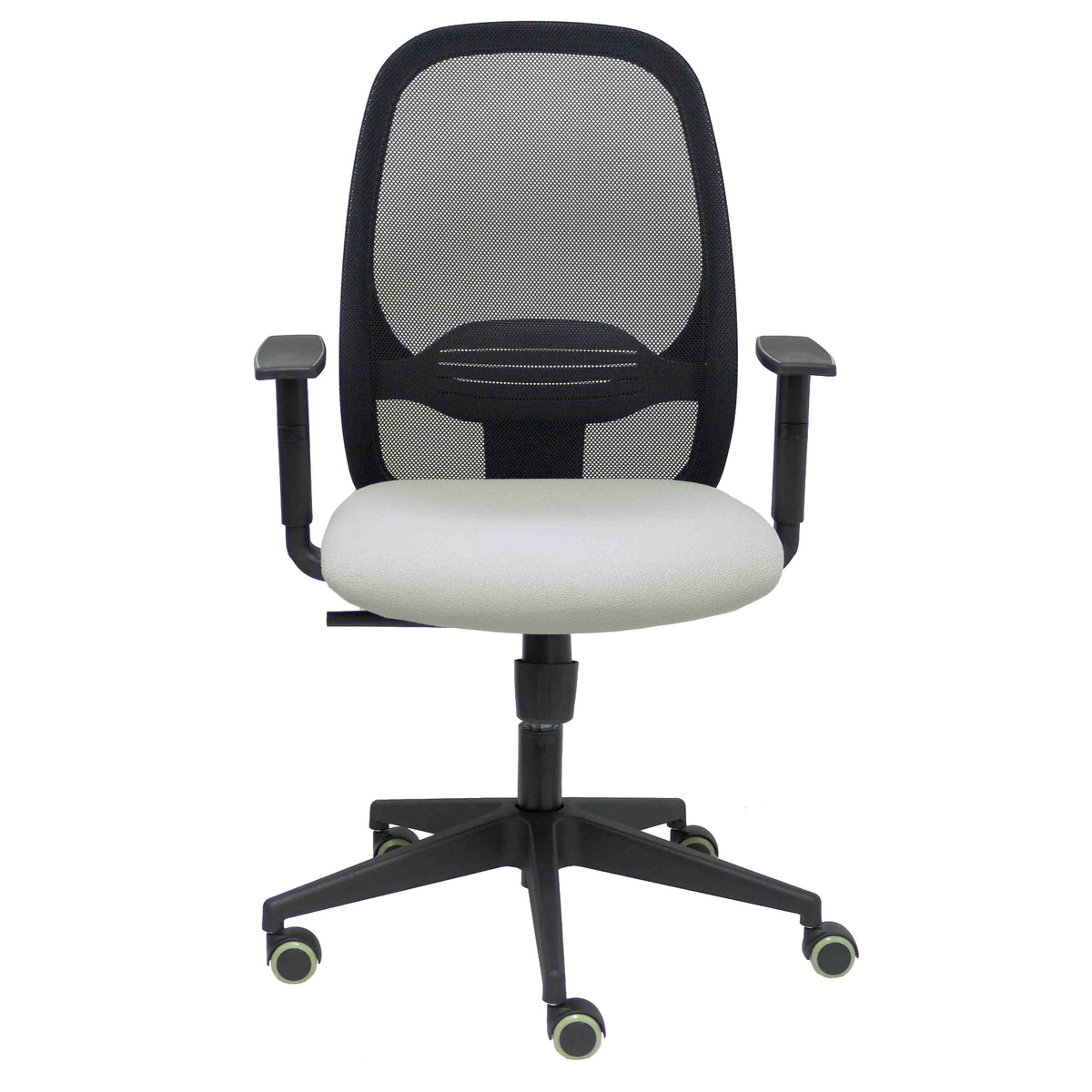 Silla de oficina Piqueras y Crespo Cilanco Negra Malla + Bali - Brazos regulables - Gris Claro