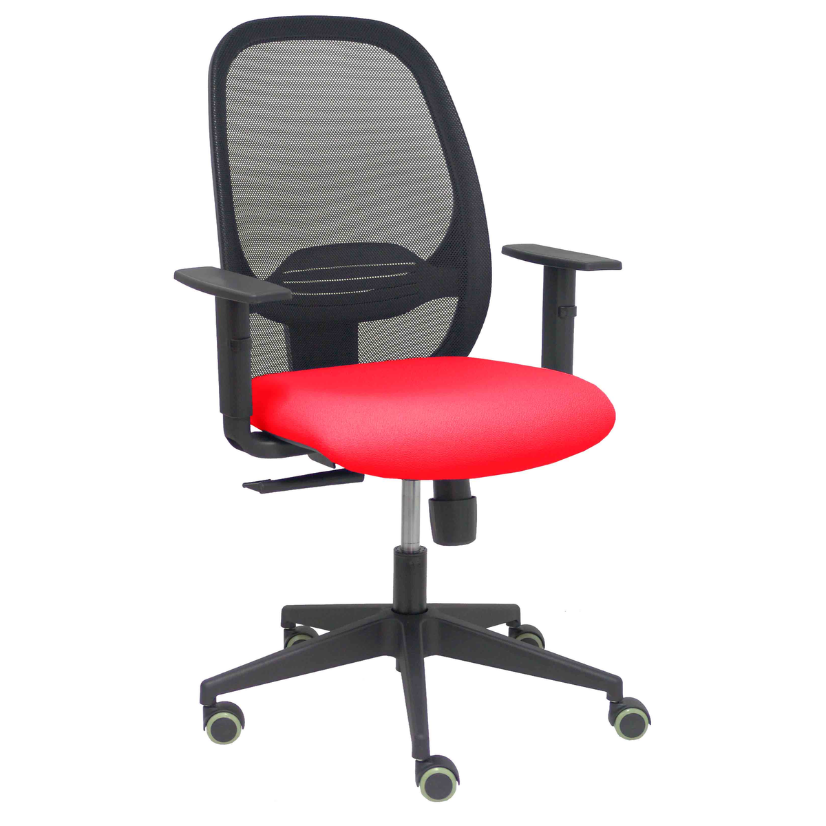 Silla de oficina Piqueras y Crespo Cilanco Negra Malla + Bali - Brazos regulables - Rojo