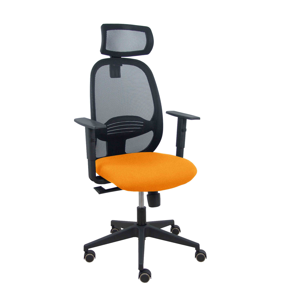 Silla de oficina Piqueras y Crespo Cilanco Negra Malla + - Ref. fabricante 354SNM840B100B10CRPCR - Naranja