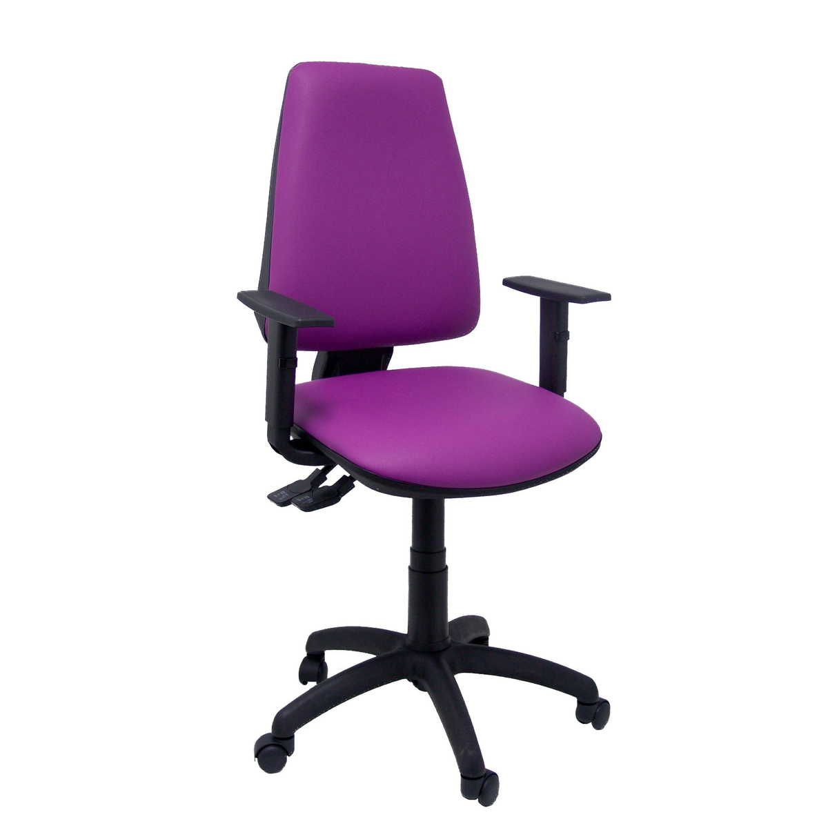 Silla de oficina Piqueras y Crespo Elche S Similpiel - Brazos regulables - Morado