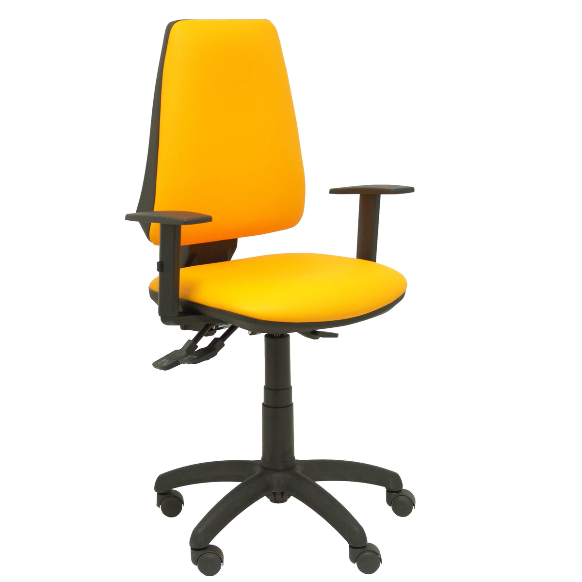 Silla de oficina Piqueras y Crespo Elche S Similpiel - Brazos regulables - Naranja