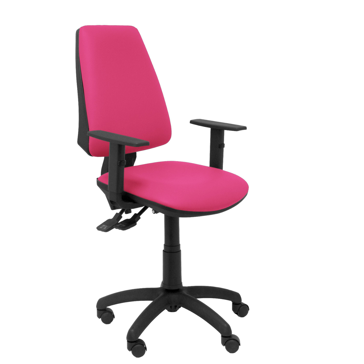 Silla de oficina Piqueras y Crespo Elche S Similpiel - Brazos regulables - Rosa