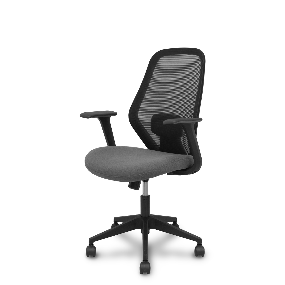 Silla de oficina Piqueras y Crespo Ergo529 Negra Malla + Tela - Negro / Gris